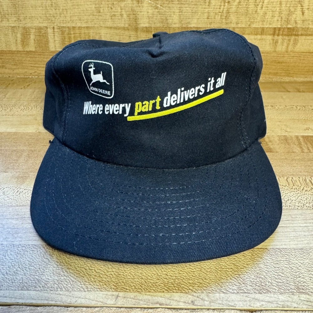 Rare Vintage John Deere Black Snapback Hat Where Every Part Delivers It All